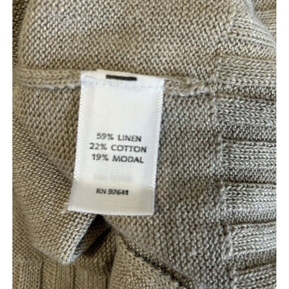 J Jill  Sweater Dress Beige Neutral Linen Blend Short Sleeves Pullover Women M/L - Picture 8 of 8